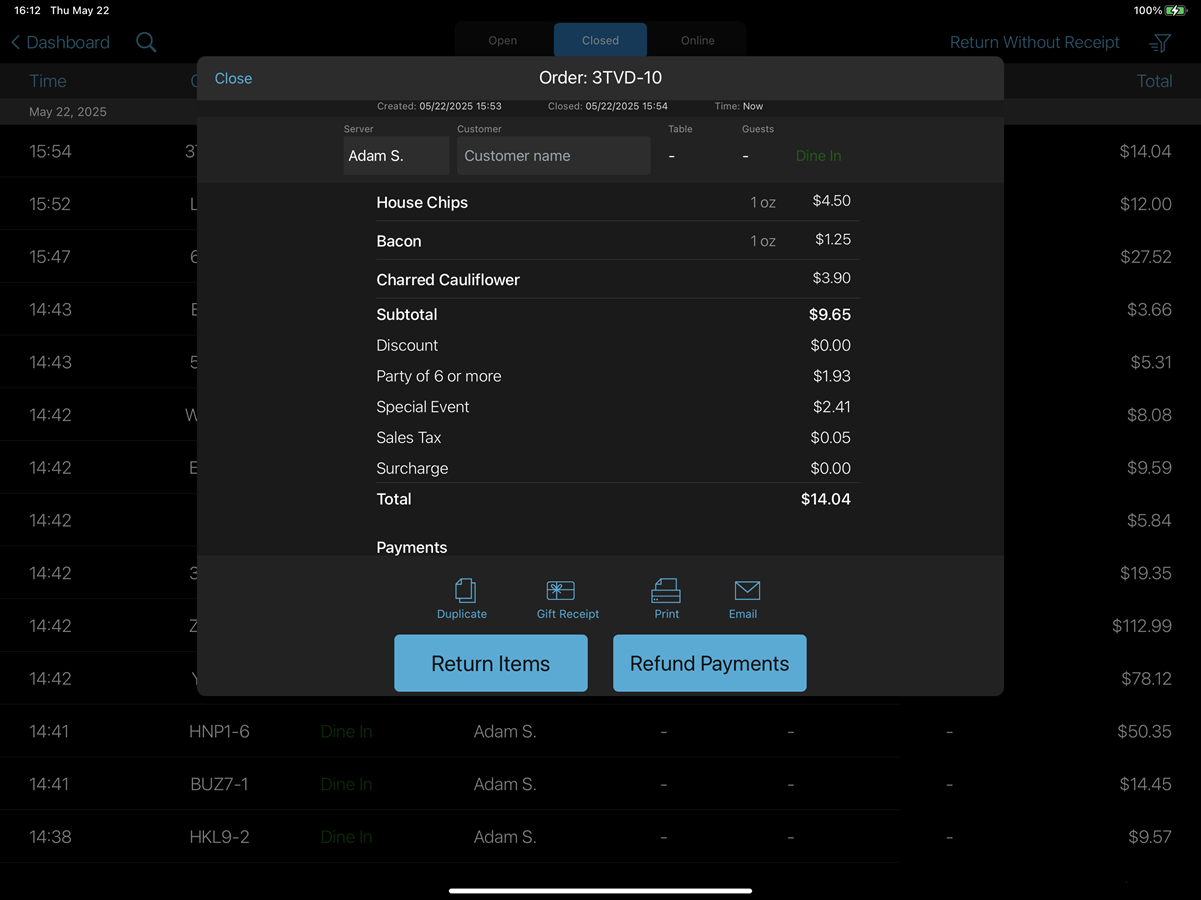 Inventory Log on talech Register