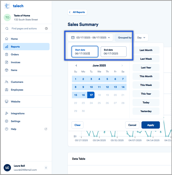 Understand the Sales Summary Report