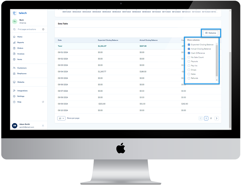 Cash Drawer Summary Reports