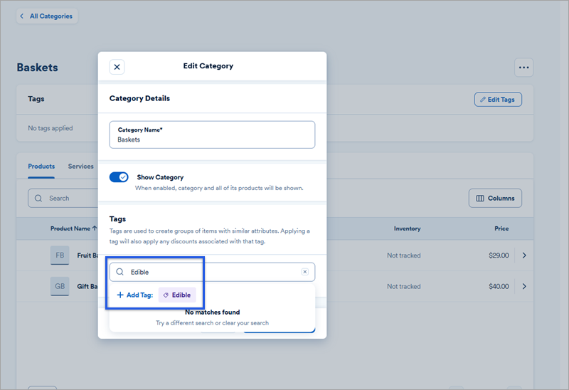 Tags - Create, View and Manage