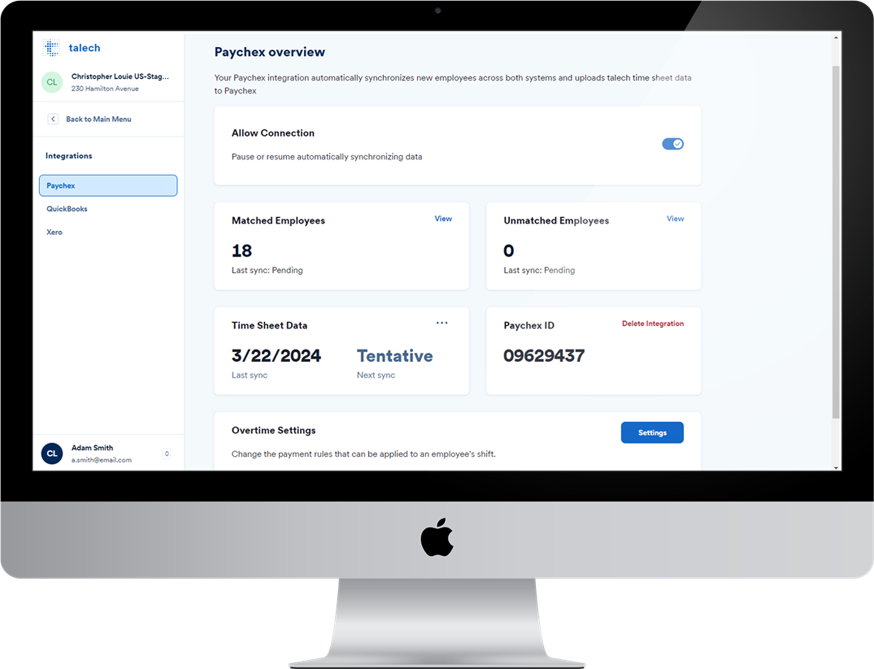 Paychex Integration with talech