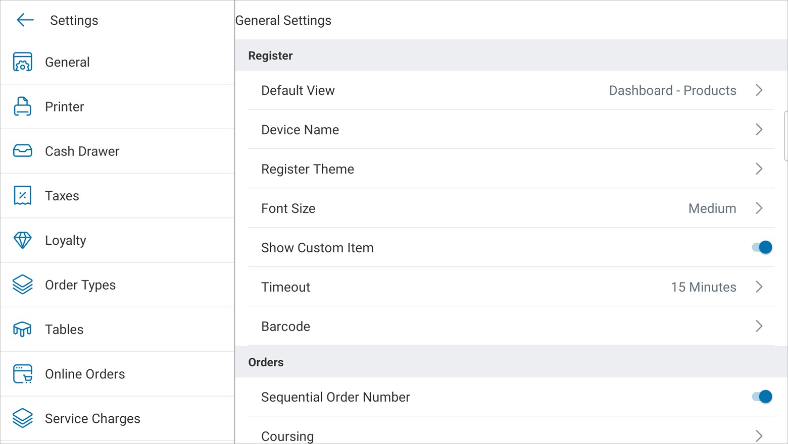 General App Settings