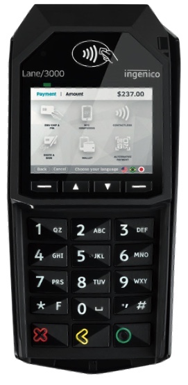 Front view of card reader device.