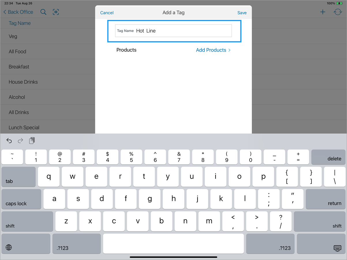 Create a tag in register