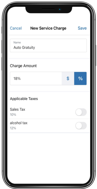 Create new service charge item