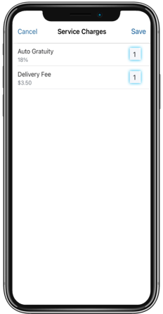 List of available service charges to apply to cart