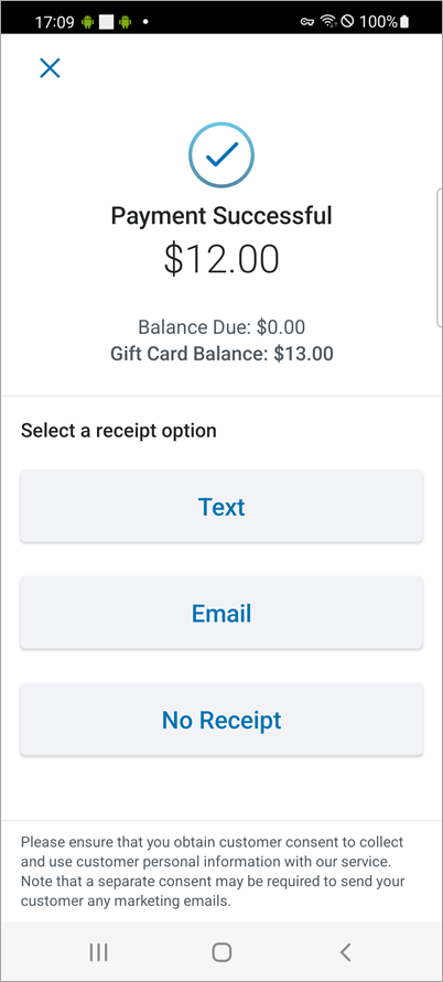 payment successful screen.
