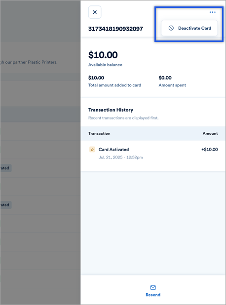deactivate gift card option from the edit menu.