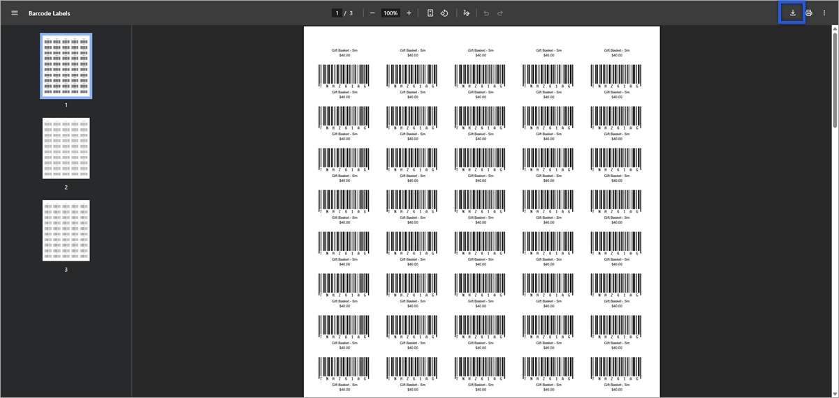 Create and Print Barcodes from the Dashboard on Web